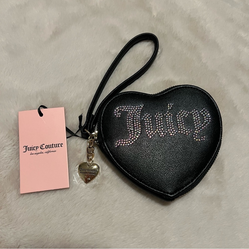 Juicy Couture Liquorice Clear Stone - Be Classic Heart Zip Around
